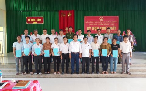 Kỳ họp thứ nhất HĐND xã Hoằng Thành khóa XXI nhiệm kỳ 2021-2026 Bầu các chức danh HĐND, UBND xã